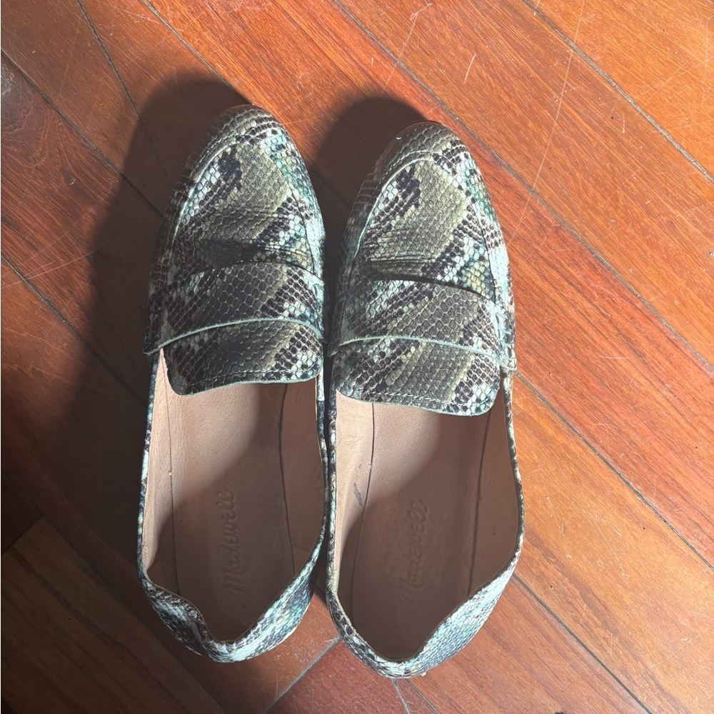 Madewell The Alex Loafer in Snake Embossed Leather Size 9 - Picture 5 of 7